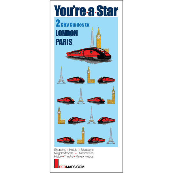Two foldout travel maps to London and Paris popular attractions.