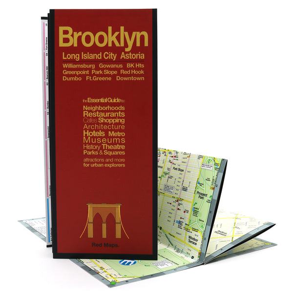 Brooklyn map showing neighborhoods and popular attractions.