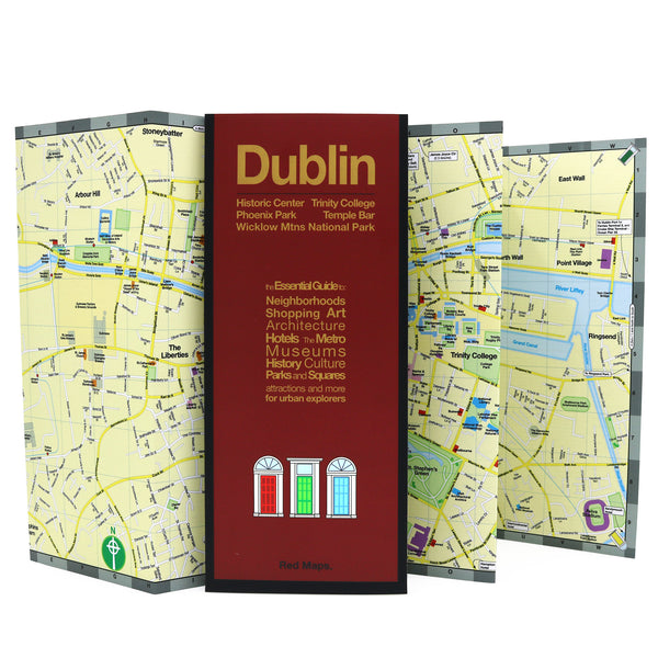 Map of Dublin with popular attractions and landmarks.