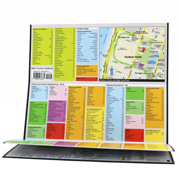 Chelsea Hudson Yards map showing popular attractions, art galleries, shopping and restaurants.