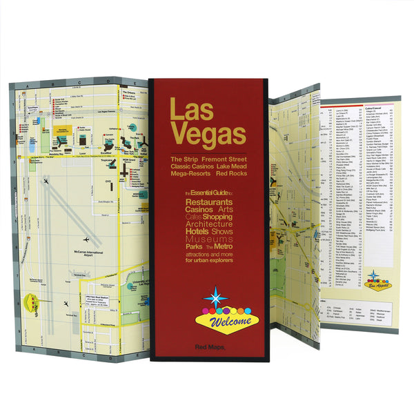 Las Vegas map showing popular attractions in the city center.