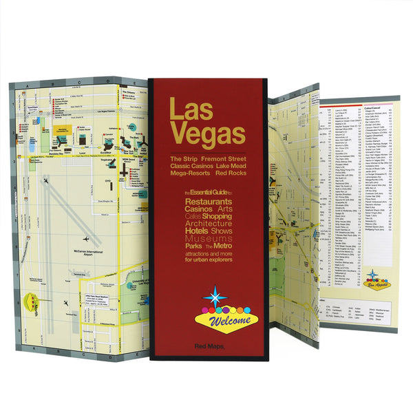Las Vegas map showing popular attractions in the city center.