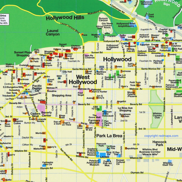 LOS ANGELES Neighborhoods Travel Map
