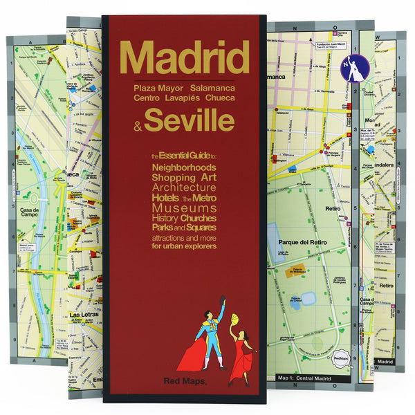 Map of central Madrid with popular attractions.