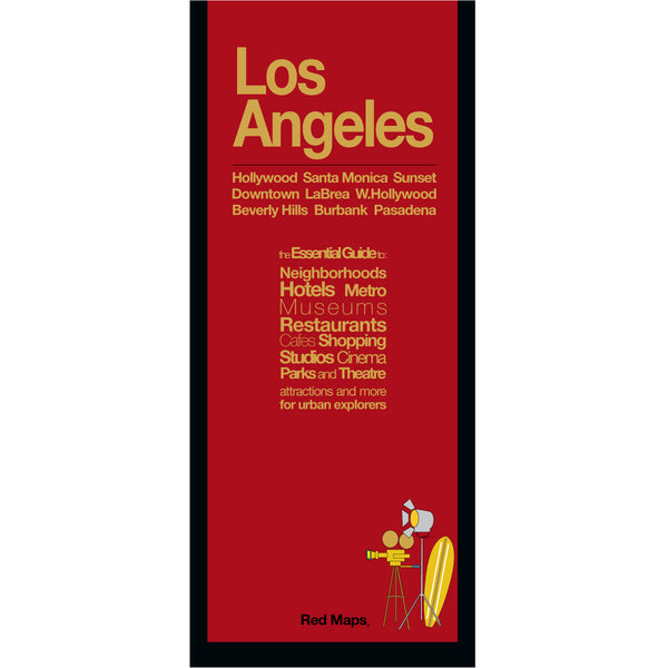 Los Angeles city foldout map with a red colored cover.