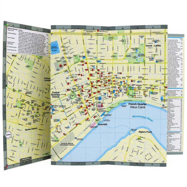 New Orleans map with popular tourist attractions.