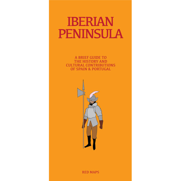 Map of spain and portugal with drawing of Spanish explorer on yellow cover.