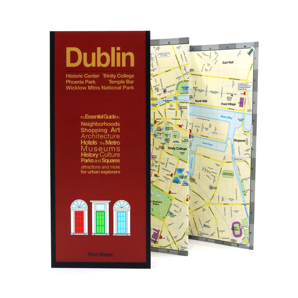 Foldout travel map to Dublin Ireland.