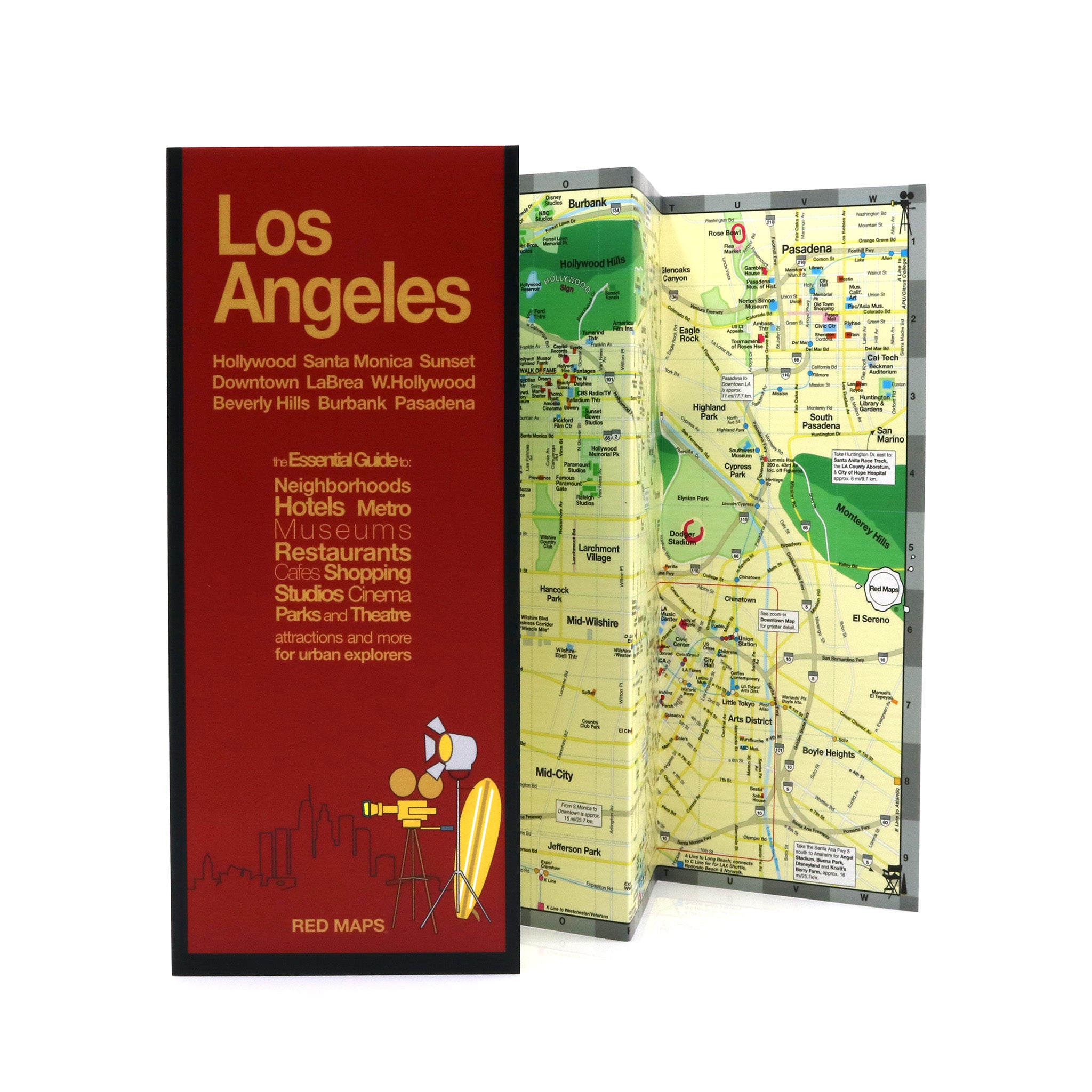 Foldout pocket travel map to Los Angeles.