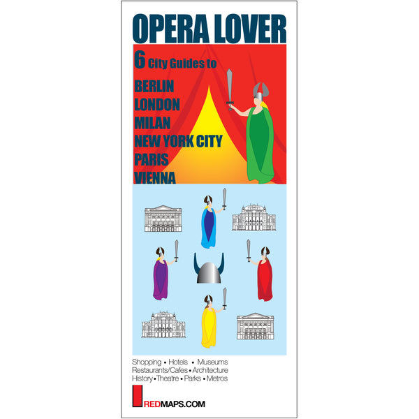 Set of 6 maps to international cities famous for their opera companies.