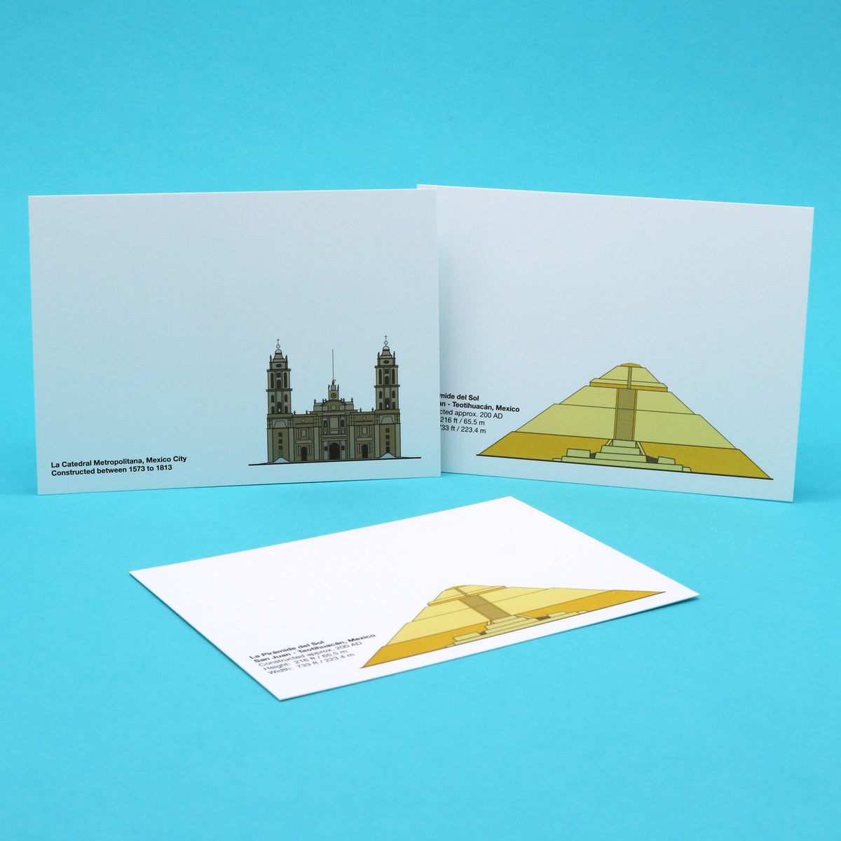 MEXICO CITY Themed Notecards | Red Maps