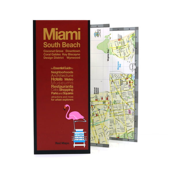 Foldout travel map to Miami and Miami Beach.