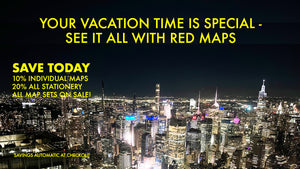 Welcome message for the Red Maps' online travel map store.