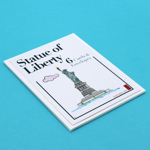 Set of writing cards with illustrations of the Statue of Liberty.