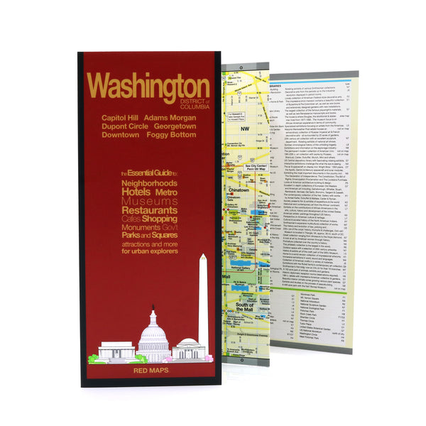 Foldout travel map to Washington, DC.