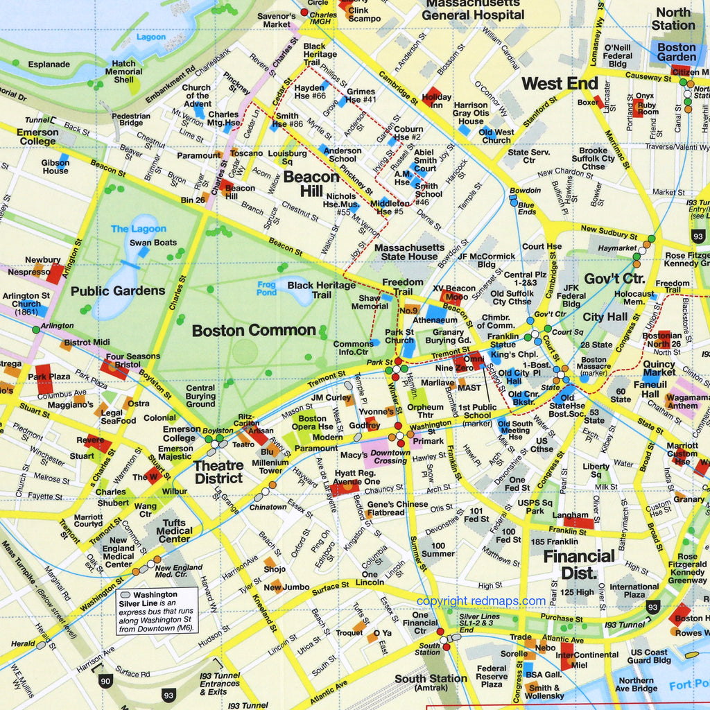 Printable Map Of Downtown Boston OurPoster.com 'Boston City Map'