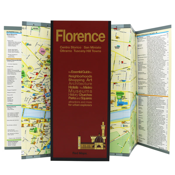 Florence map showing popular attractions and sights.