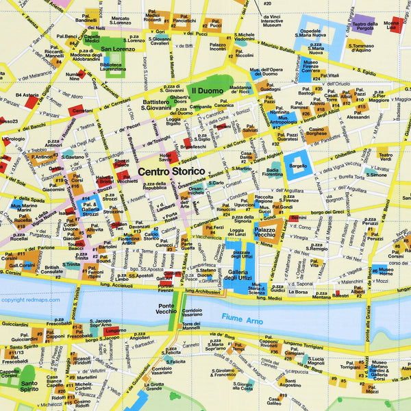 Map showing popular attractions near Florence's Duomo.