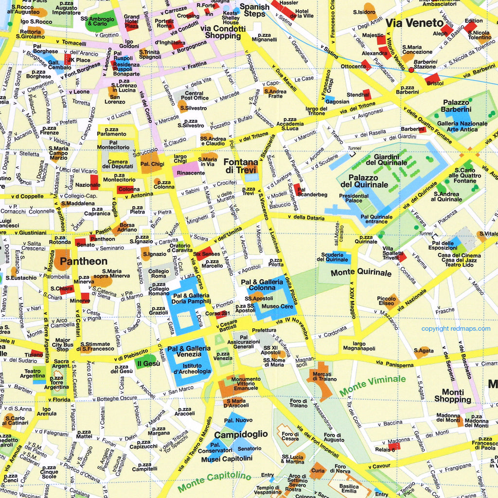 Tourist Map Of Central Rome Informative Map Of Rome Tourist Italy