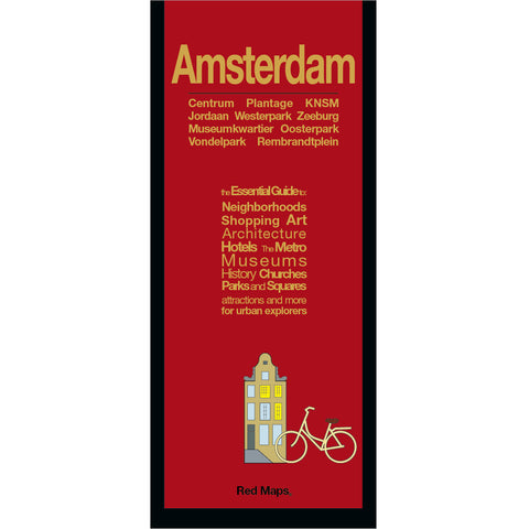 Amsterdam foldout map with a red colored cover.