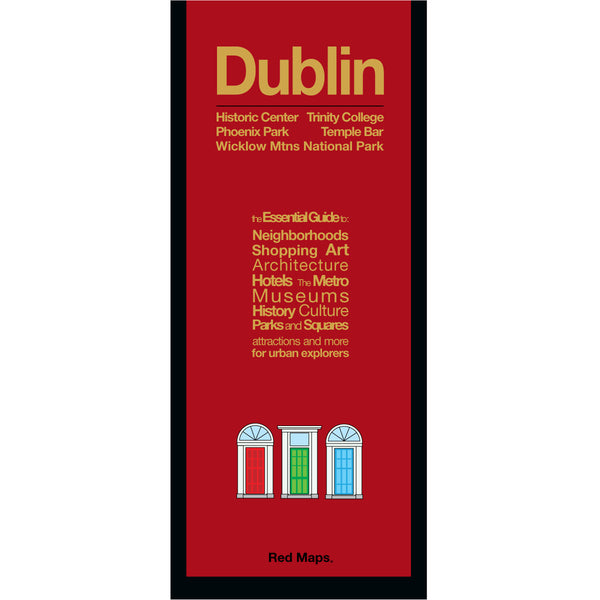 Dublin city foldout map with a red colored cover.
