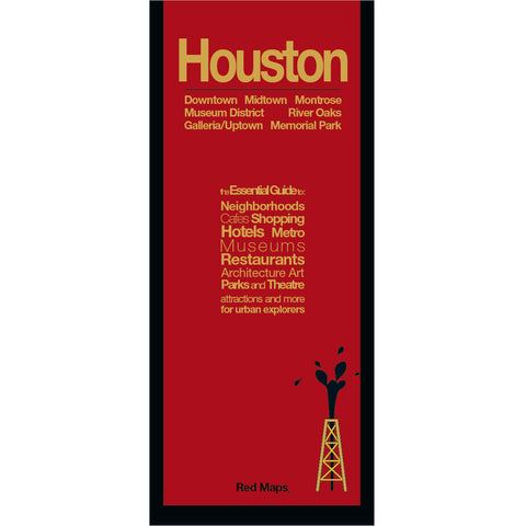 Houston foldout map with a red colored cover.