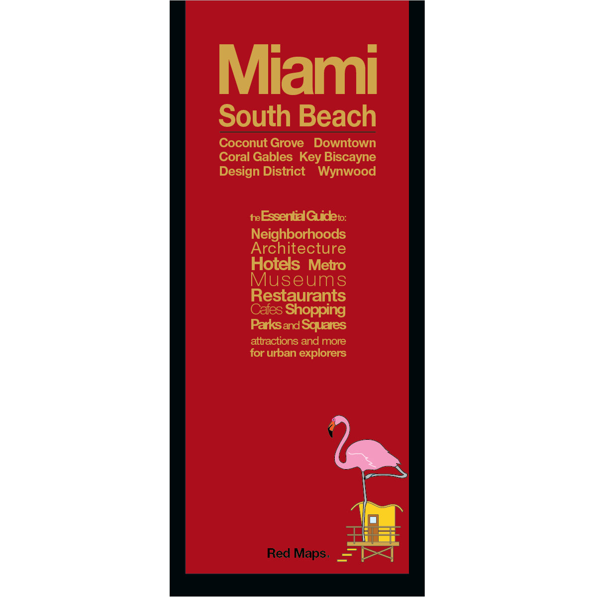 Miami South Beach foldout map with a red colored cover.