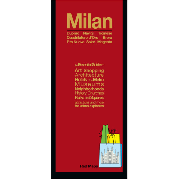 Milan city foldout map with a red colored cover.