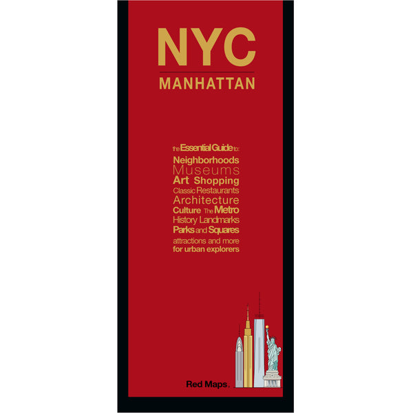 NYC Manhattan map with red colored cover.