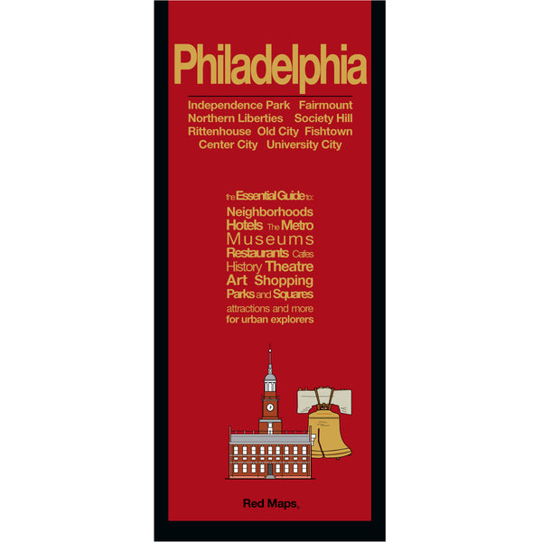 Philadelphia foldout map with a red colored cover.