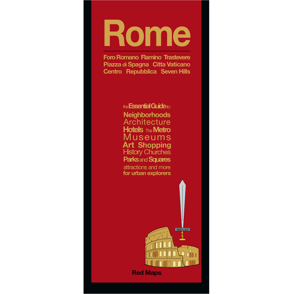 Rome Historic City Center Foldout Travel Map | Red Maps
