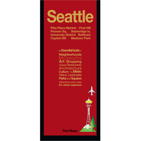 Seattle foldout map with a red colored cover.