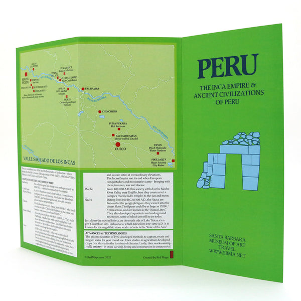 Map of Peru with Sacred Valley of the Incas.