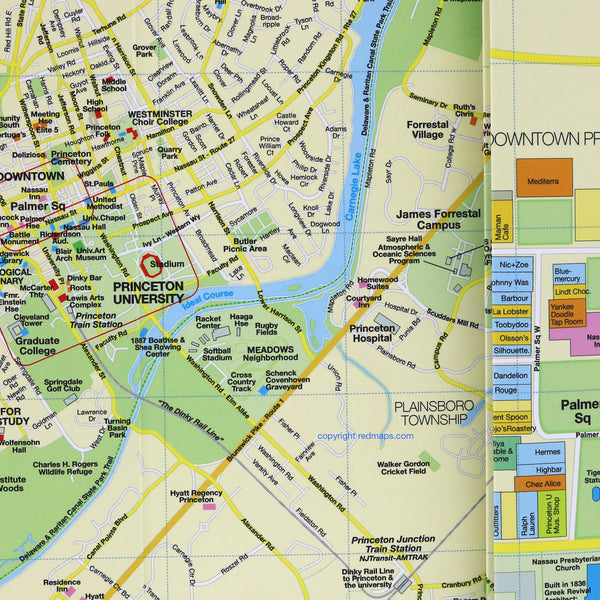 Princeton New Jersey map showing nearby popular historic attractions