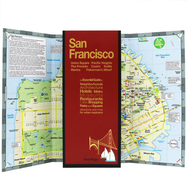 Foldout San Francisco map with popular attractions.