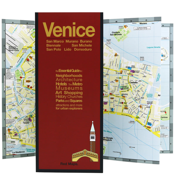Map of Venice with popular tourist attractions.